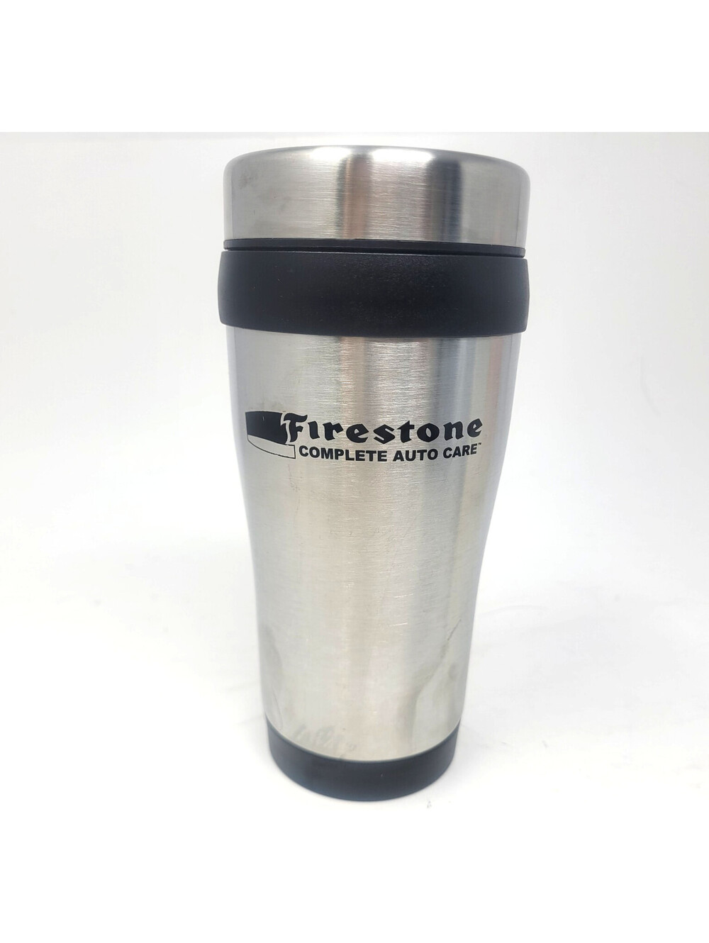 Firestone Complete Auto Care Stainless Steel Travel Mug 16oz Slide Lid Tumbler